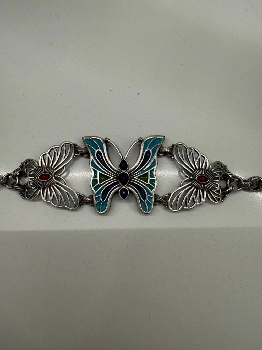 Lucky Brand Silver-Tone Butterfly & Floral Bracelet